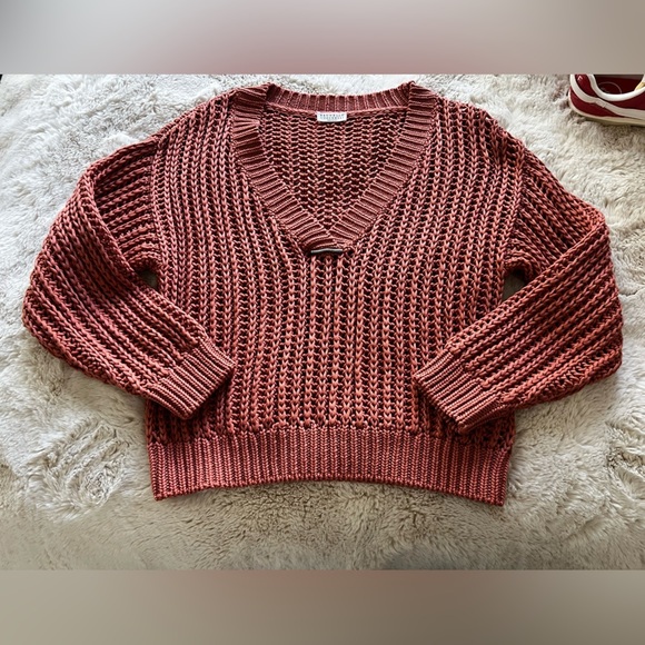 Brunello Cucinelli Woven Terracotta Sunset Handknit Sweater Size Small - Picture 4 of 9